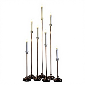Candelabro Metálico Cuadrado Dorado LEDA para Centro de Mesa de Boda y Decoración de Eventos - Product Image 1