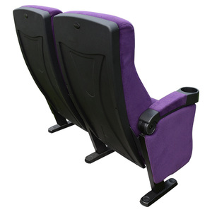 เก้าอี้โรงหนัง Mingzhong Furniture รุ่น MZ-L28 สีม่วงกำมะหยี่ พร้อมที่วางแขน สำหรับหอประชุม โรงแรม โรงเรียน - Product Image 3