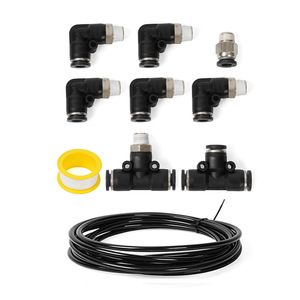 Air Intake Hose Kit With Connectors And Fittings For Retrofit Upgrade Universal Fit Black <b>Plastic</b> - Product Image 1