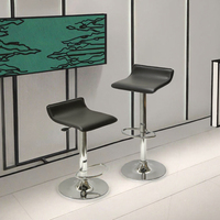 Tabouret de bar en cuir réglable en hauteur, structure métallique, design industriel moderne, pour hôtel, salle à manger, cuisine commerciale