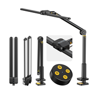 Lampe de bureau LED en métal pour la maison et le bureau, 22W, 1000LM, lumière à intensité variable, noire |   Éclairage double focalisé à large portée
