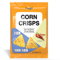 Snacks aux grains riches en fibres non cuits Pop Corn Air Crispy Corners Pop Corn Chips Chips de maïs sans gluten
