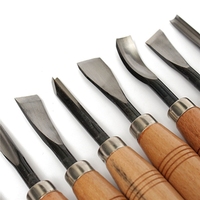 Ensemble de 8 outils de sculpture sur bois à sec, ciseaux à détails, couteaux, outils