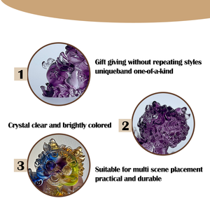คริสตัลเคอินจากการบินที่น่ารักของประดับคริสตัลฮวงจุ้ยของตกแต่งบ้านสำนักงานหัตถกรรมคริสตัลนำโชคคิริน - Product Image 3