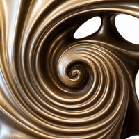 Sculpture abstraite en résine coquillage conque, figurine spirale or-brun, décoration de luxe pour la maison, art côtier pour salon, vente en gros, cadeau de bureau