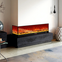 Cheminée électrique personnalisée avec effet de flamme simulée, intégrée au mur, pour salon, ambiance lumineuse