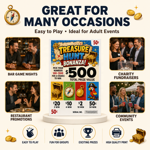 Free Design Treasure Hunt Pull Tab Seal Cards Custom Break Open Tickets with Personalized Symbols Gameplay and Prizes for Events - Product Image 4