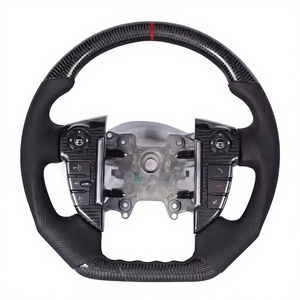 VOONKE Real Carbon Fiber Steering Wheel D-shaped With Red
