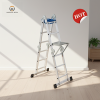 Échelle en aluminium multi-positions pliable et réglable, résistante à la corrosion, capacité de charge de 150 kg, longue durée de vie