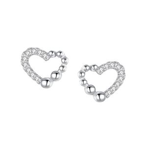 Boucles d'oreilles en argent sterling 925 Ada Jewelry, prêtes à être expédiées, faible MOQ 1 pièce, haute qualité, motif cœur mignon, <span class=keywords><strong>Les</strong></span> Bijoux - Product Image 1