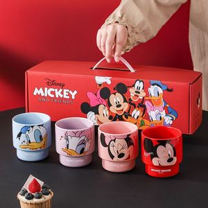 Mickey Friends Ceramic Mug <strong>Set</strong> Cute Cartoon Stackable Coffee Cups for Kids 4Pcs/<strong>Set</strong> with Gift Box for Home Office Gifting - Product Image 1