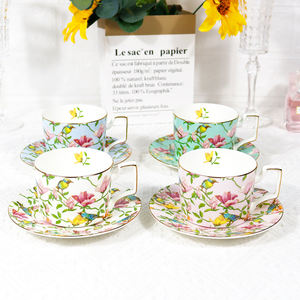 Set di Tazze da Caffè in Porcellana Bone China di Lusso Personalizzato, Stile Vintage Cinese, Tazza e Piattino in Ceramica di Lusso - Product Image 4