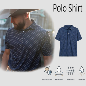 Polo de golf pour homme 120 g/m² uni, respirant, à motif floral, avec boutons, design sublimé, pas cher, avec boutons-pression en nacre pour bébé - Product Image 1