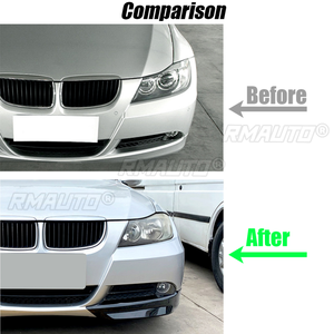 Kit de carrocería para parachoques delantero, cubierta de faro antiniebla, embellecedor, alerón, splitter y canards para BMW Serie 3 E90 E91 Pre-facelift 320i 330i 2005-2008 - Product Image 5