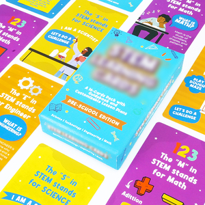 Jeu de 14 cartes flash éducatives préscolaires personnalisées à coins arrondis avec boîte rigide en deux parties et guide d'utilisation - Product Image 5