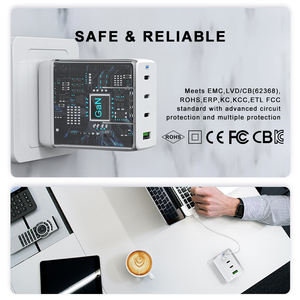 Cargador de 100w para Teléfono Móvil y Portátil, Cargador de Pared <span class=keywords><strong>USB</strong></span> C, Adaptador de Escritorio, Cargador Rápido Múltiple QC 30w PD Gan 100w Tipo C - Product Image 5