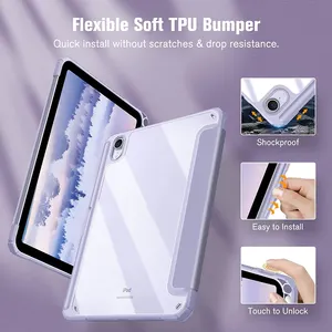 Folio Flip PU Tablet Cases Leather Smart Clear PC Shell Leather Ipad Cases Tablet Cover For IPad Pro 11 2021 Case For Ipad With