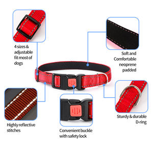 واجب ثقيل نايلون تدريب الكلاب في الهواء الطلق طوق قابل للتعديل الحديثة الحيوانات الأليفة الياقات أضواء عاكسة الصلبة نقطة أنماط أشرطة وشاح - Product Image 6