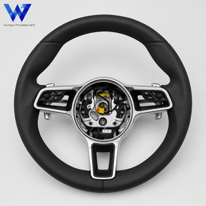 Volante de Cuero Negro de Alta Calidad, Compatible con Panamera, Boxster, Taycan, <span class=keywords><strong>Carrera</strong></span> <span class=keywords><strong>GT</strong></span> 912, 914, 918, <span class=keywords><strong>924</strong></span>, 928, 930, 959, 968 - Product Image 1