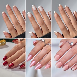 BTArtbox – Lot de faux ongles de style français, courts, carrés, en gel souple, faits à la main, design 3D, en gros, à presser, en gel - Product Image 4