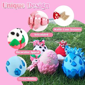 Lindo Huevo Glaciar de Dragón de Hielo Impreso en 3D, Mini Juguete Coleccionable de Plástico con Temática Glaciar, Decoración Novedosa y Broma Divertida - Product Image 4