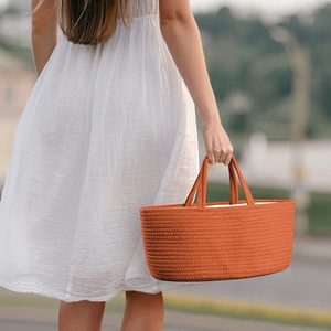 Cuerda de algodón portátil tejida viaje fieltro bebé guardería bolsa de almacenamiento de pañales bebé pañal <span class=keywords><strong>Caddy</strong></span> organizador para regalo recién nacido - Product Image 3