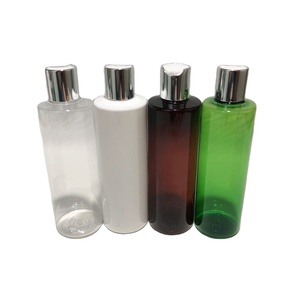 MUESTRA GRATUITA Botella de plástico vacía para champú 150ml 200ml 8oz 10oz 400ml 500ml 1000ml botella redonda para champú con tapa cuadrada dorada - Product Image 2