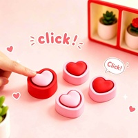 Porte-clés créatif anti-stress en PLA imprimé en 3D, motif cœur rouge, jouet de décompression à bouton-poussoir, art moderne