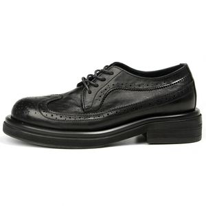 Chaussures Oxford pour hommes, style italien, en cuir véritable, à lacets, faites à la main, pour les occasions spéciales, bout pointu, respirantes, antidérapantes, légères - Product Image 1