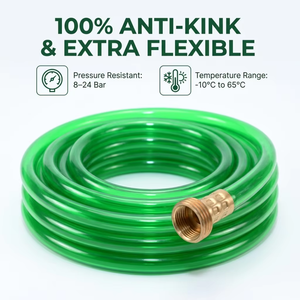 Tuyau d'arrosage à connexion rapide 3x télescopique en latex, tuyau d'arrosage magique de jardin avec buse de pulvérisation, tuyau flexible rétractable - Product Image 4