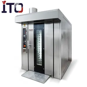 16 Trays Rotary Oven Price Electric Big Rotating Bakery Pizza Rotary Rack Oven Manufacturers