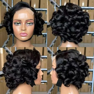 Peluca de Cabello Humano <span class=keywords><strong>Brasileño</strong></span> Pixie 4x4, Cabello Corto, Suave y Esponjoso, Rizado Romántico, Diseñada para Resaltar el Encanto de la Mujer sin Esfuerzo - Product Image 1