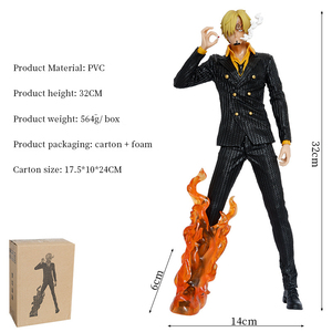 2 Style 32cm Sanji Ones Pieces Cartoon Ornament Dream Sanji Noir et Blanc Suit Figures Gift Collection Action Anime Toys - Product Image 2
