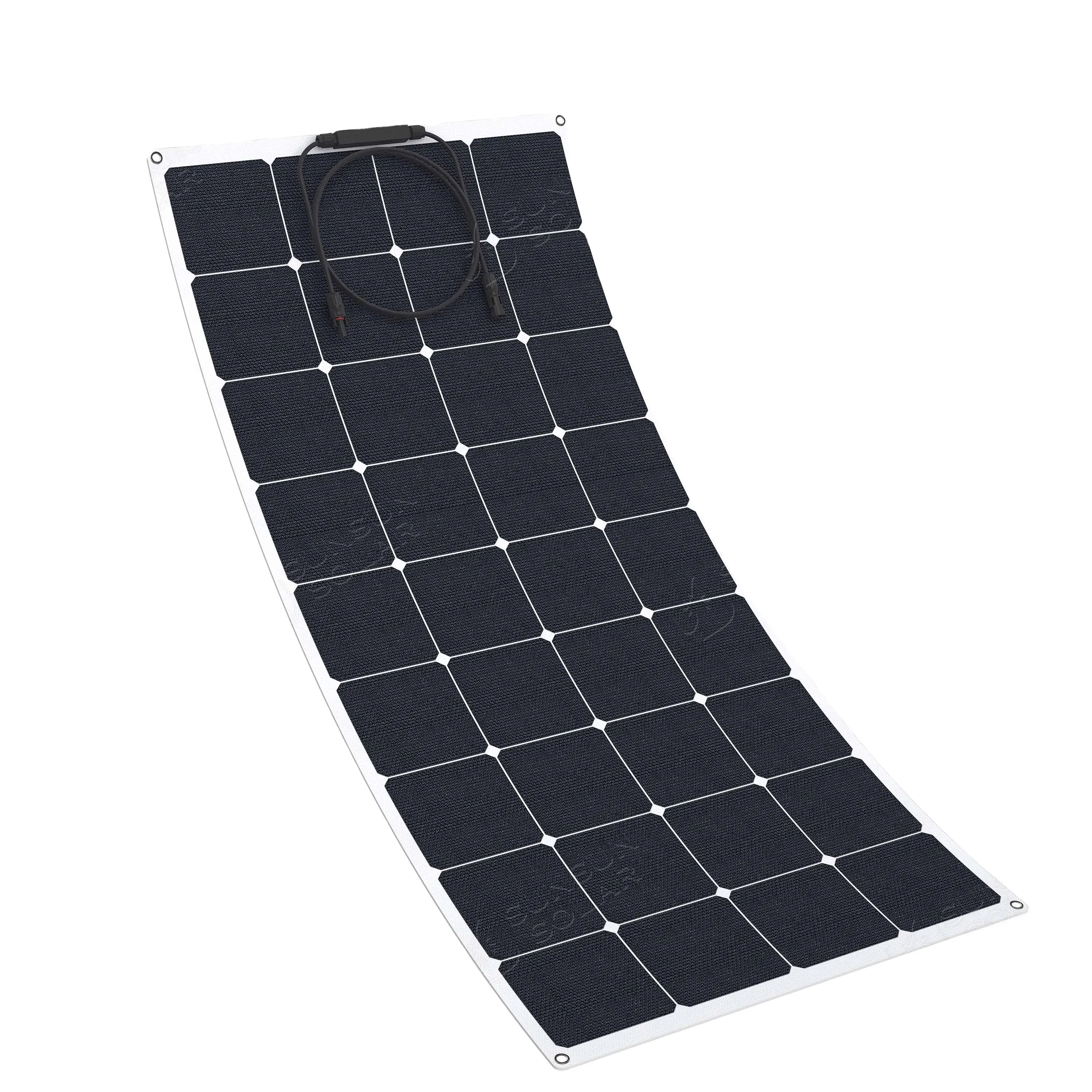 SUNSUN خلية سنباور ETFE/الحيوانات الأليفة لوح طاقة شمسية شبه مرن 120W الألواح الشمسية عالية الكفاءة 36 خلايا جهاز الطاقة الشمسية المنزلية CE ، بنفايات
