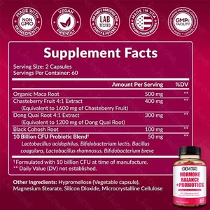 Cápsulas para el Equilibrio Hormonal Femenino, Probiótico Todo en Uno, Alivio para la <span class=keywords><strong>Menopausia</strong></span> <span class=keywords><strong>y</strong></span> el SPM, para Aliviar los Cambios de Humor <span class=keywords><strong>y</strong></span> las Afiuras - Product Image 3