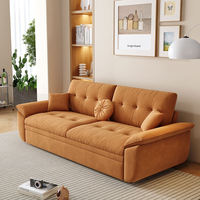 Canapé-lit moderne style crème avec rangement et haut-parleurs, convertible et extensible pour la maison