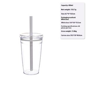 BORGE personalizzato 16oz/450ml monostrato paglia Tritan Tumbler tazza di caffè tazze di succo per tè al latte - Product Image 6