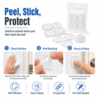 Tampons de protection de porte en silicone transparents, autocollants, anti-bruit pour portes d'armoires et murs