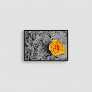 Elegant Yellow Rose Canvas Print: Modern Floral Wall Art,<b>BLACK</b> <b>FRAMED</b> CANVAS - Product Image 2
