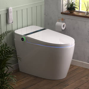 Salle de bain couvercle/siège à ouverture automatique 1.28 gallons siège chauffant à double chasse d'eau sèche-linge bidet électrique allongé toilette - Product Image 2