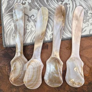 Spatule de 12 cm personnalisée avec logo, faite à la main, cuillère à masque, cuillère à assaisonnement de luxe en nacre, ustensile de table - Product Image 3
