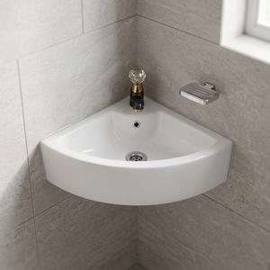 2023 Modern Design White Hanging Wall Hung Bathroom Sink CE Certified Sanitary Ceramic Face Hand Wash Art Basin Made of Stone - Product Image 1