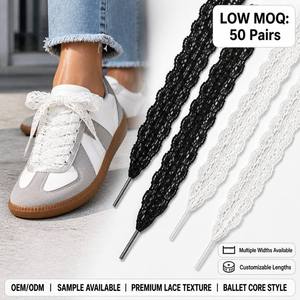 <span class=keywords><strong>Lacets</strong></span> <span class=keywords><strong>élastiques</strong></span> en dentelle avec bord festonné, 15 mm de large, style Balletcore, en nylon et élasthanne, souples et extensibles, pour filles, femmes et dames - Product Image 1