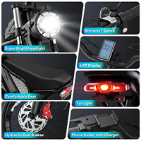 Vélo électrique Q20 48V 20Ah, Moped électrique Enduro, Vélo électrique tout-terrain à pneus larges, Vélo de montagne électrique hybride, Vélo électrique pour adultes