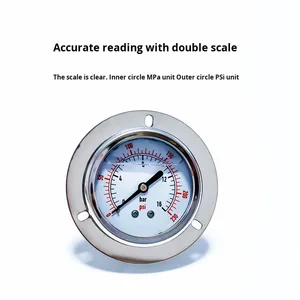 เกจวัดแรงดันอุตสาหกรรมสำหรับงานหนักสำหรับเครื่องอัดไฮดรอลิก 0-400 บาร์ EN 837-1 - Product Image 2