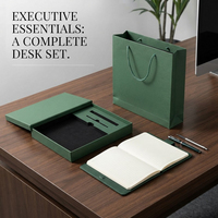 Ensemble cadeau de carnet A5 personnalisé OEM avec stylo, comprenant un coffret cadeau haut de gamme et un sac assorti, idéal pour les cadeaux de bureau pour la reconnaissance des employés