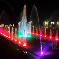 Fontaine d'eau musicale moderne d'extérieur avec éclairage pour piscine de villa, fournisseur de fontaines d'art aquatique optimales avec assurance commerciale