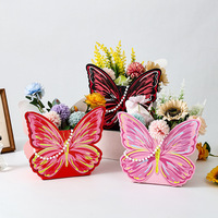 Boîte à fleurs créative en forme de papillon, boîte à bouquet, emballage pour la fête des mères, décoration pour maman, boîte cadeau, nœud rose, boîte à gâteau