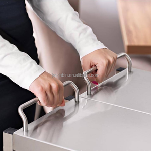 Stainless Steel Utility <b>Cart</b> with Polished Finish Corrosion Resistant Commercial Kitchen Storage <b>Foldable</b> Mobile Troll - Product Image 3