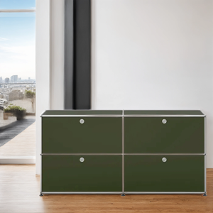 Aparador modular de acero de 4 puertas, aparadores blancos de alto brillo, aparador de cocina, armario lateral de <span class=keywords><strong>metal</strong></span> - Product Image 6